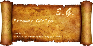 Stramer Géza névjegykártya