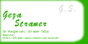 geza stramer business card